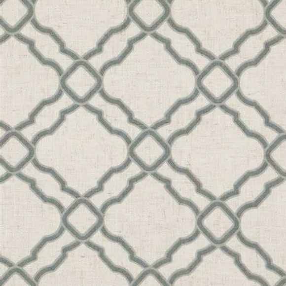 2 Curtain Panels, Allen + Roth 84-in Grey Lattice Trellis Light Filtering - Picture 6 of 7